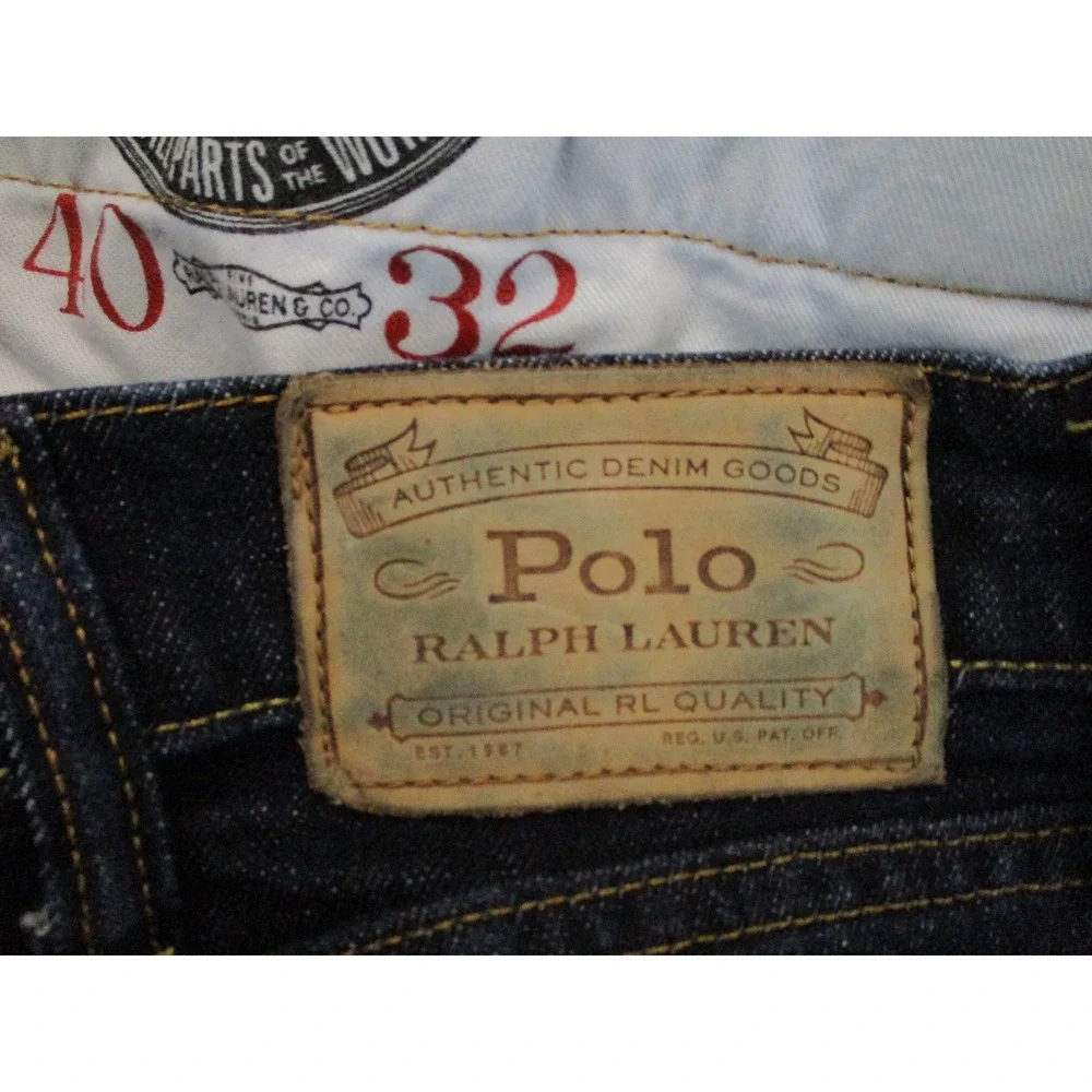 Polo Ralph Lauren Jeans Mens 40x32 Blue Classic Fit Dark Wash Straight Denim